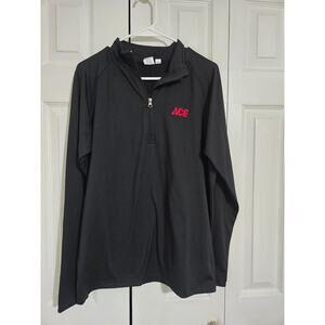 Ace hardware small women's black partial zip athletic style top